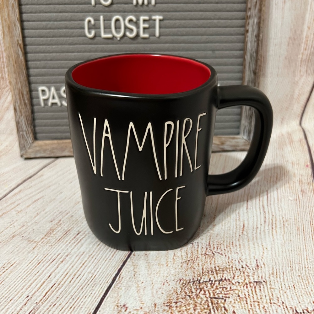 RAE DUNN VAMPIRE JUICE Mug w/ Red Interior NWT